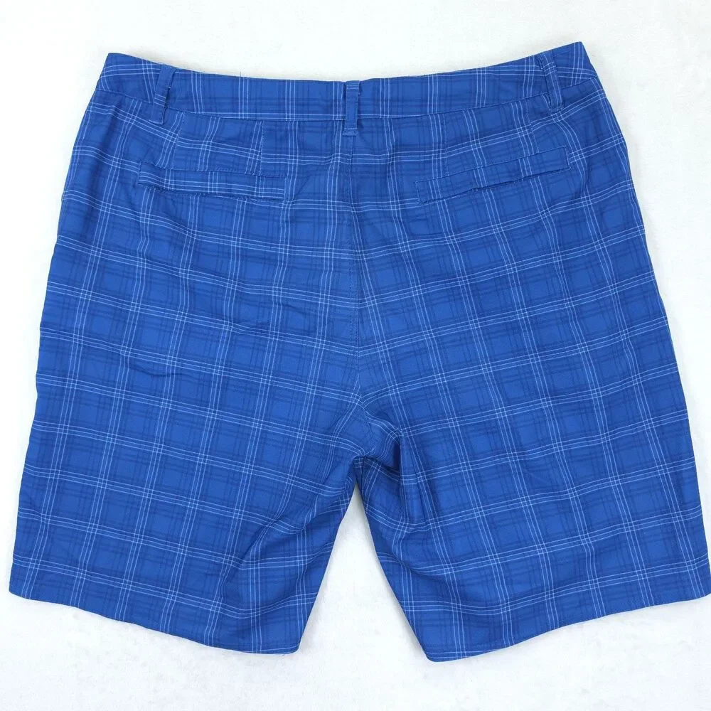 Johnnie O Swim Shorts Mens 35 (36x9) Plaid Board Shorts Blue Beach Surf